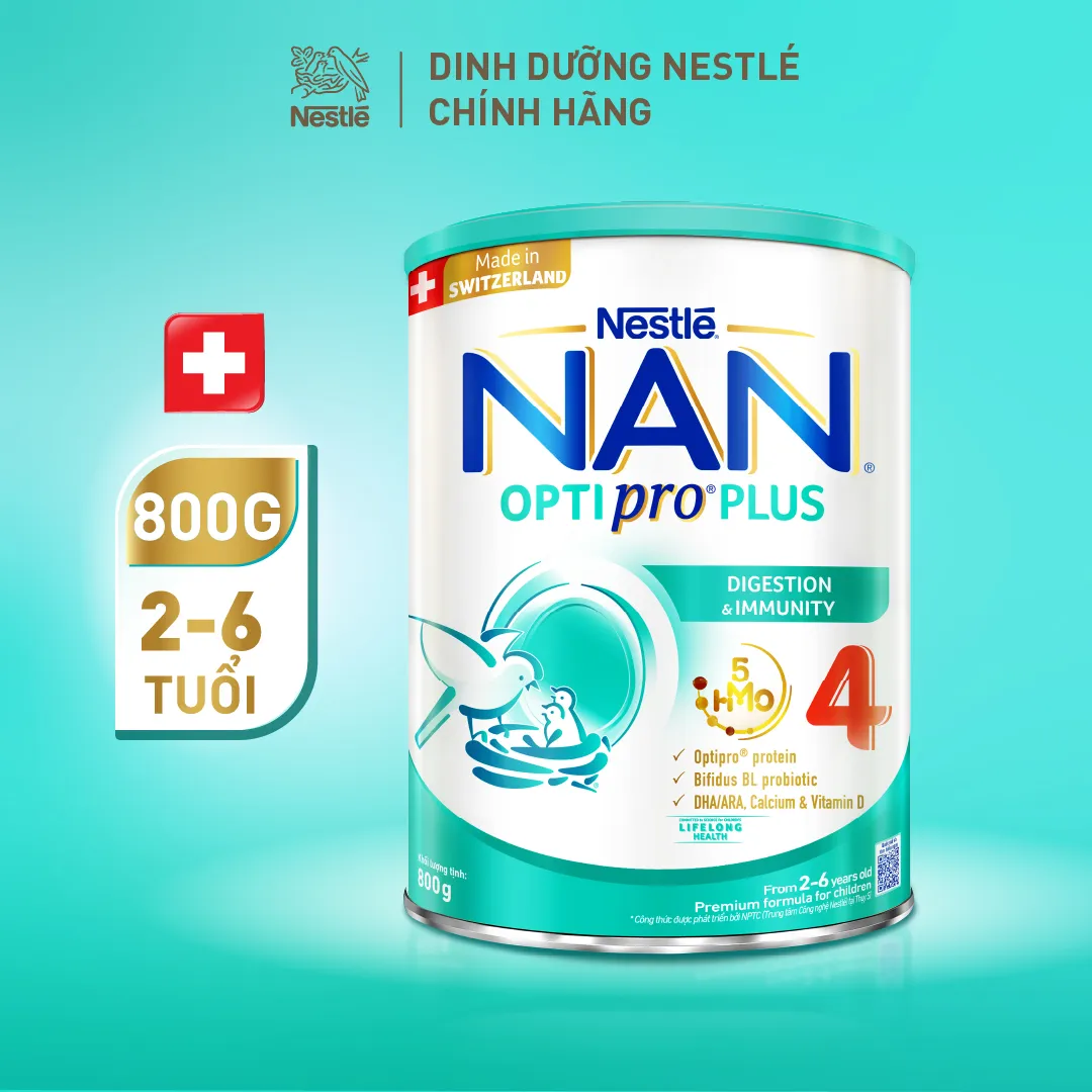 Ảnh Bộ 3 lon Sữa bột Nestlé NAN OPTIPRO PLUS 4 800g/lon với 5HMO Giúp tiêu hóa tốt 3
