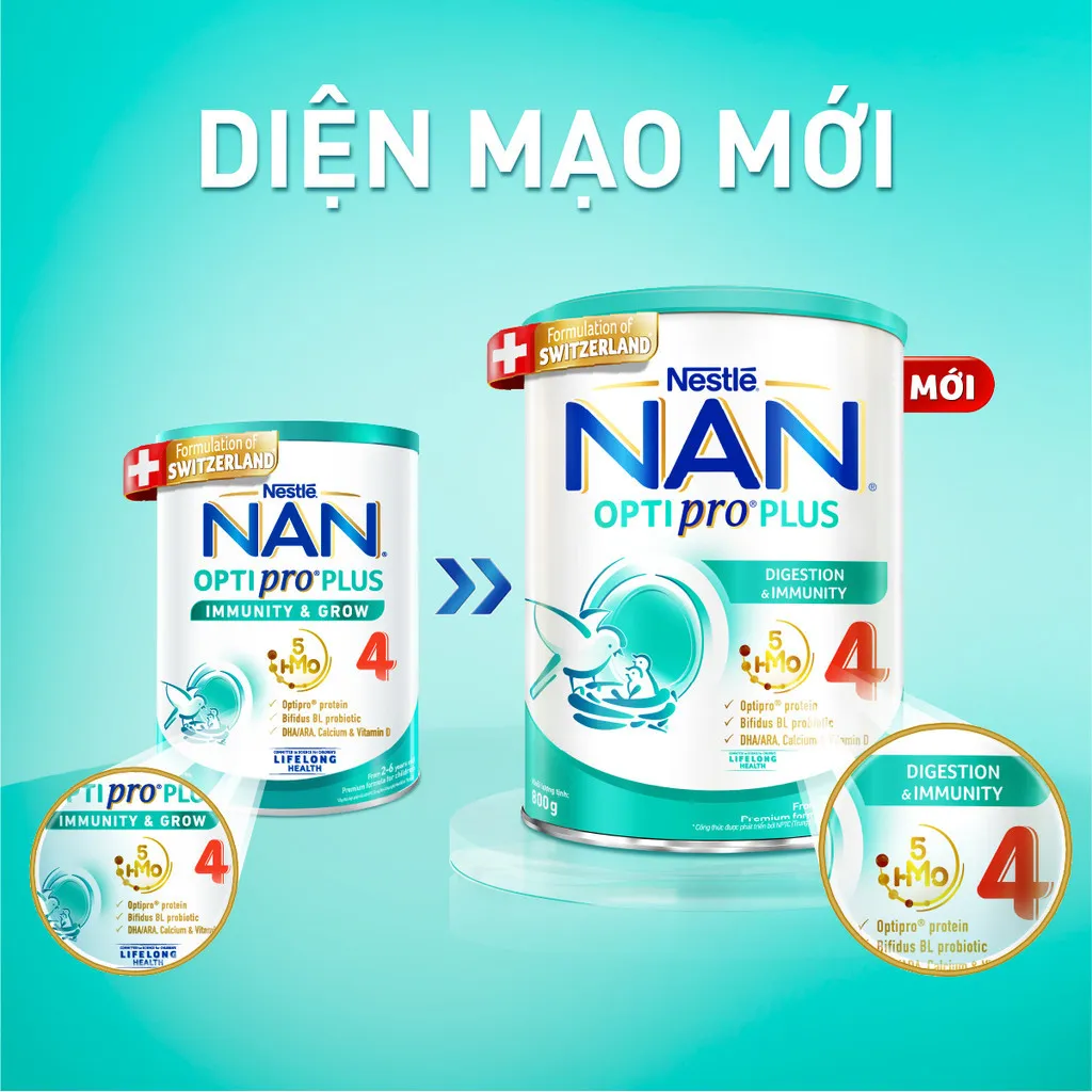 Ảnh Bộ 3 Lon Sữa bột Nestlé NAN OPTIPRO PLUS 4 xuất xứ Thụy Sĩ 800g cho bé 2 - 6 tuổi 3