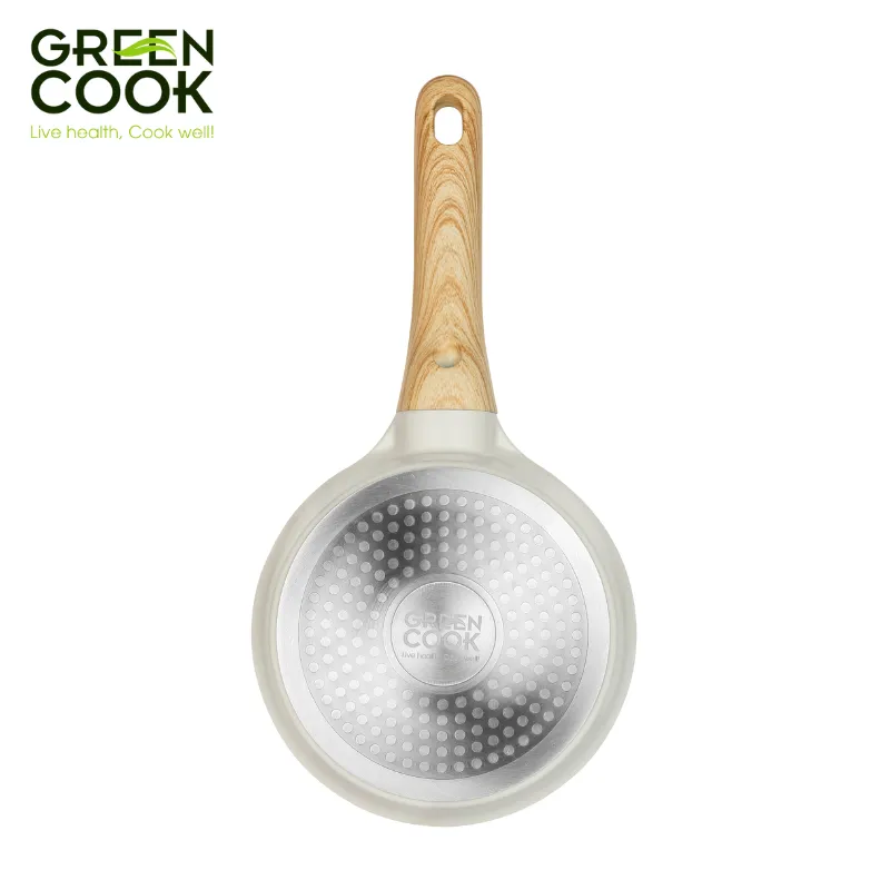 Ảnh Bộ 3 nồi đúc men gốm trắng IVORY chống dính PFOA free đáy từ Green Cook GCS233-16,20,24cm 3
