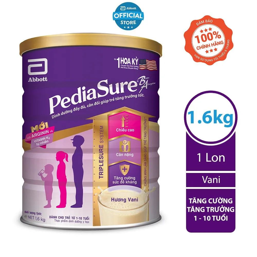 Ảnh Bộ 3 Sữa bột Pediasure 1.6kg hương vani/lon 3