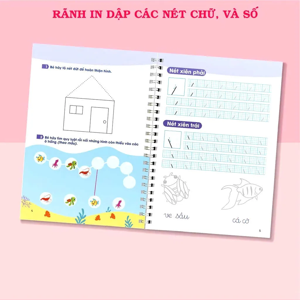Ảnh Bộ 3 Vở Luyện Viết Thần Kỳ TNBOOKS Tự Bay Mực Cho Bé Vào Lớp 1 - Luyện Viết Chữ Đẹp (4-6 Tuổi) 3