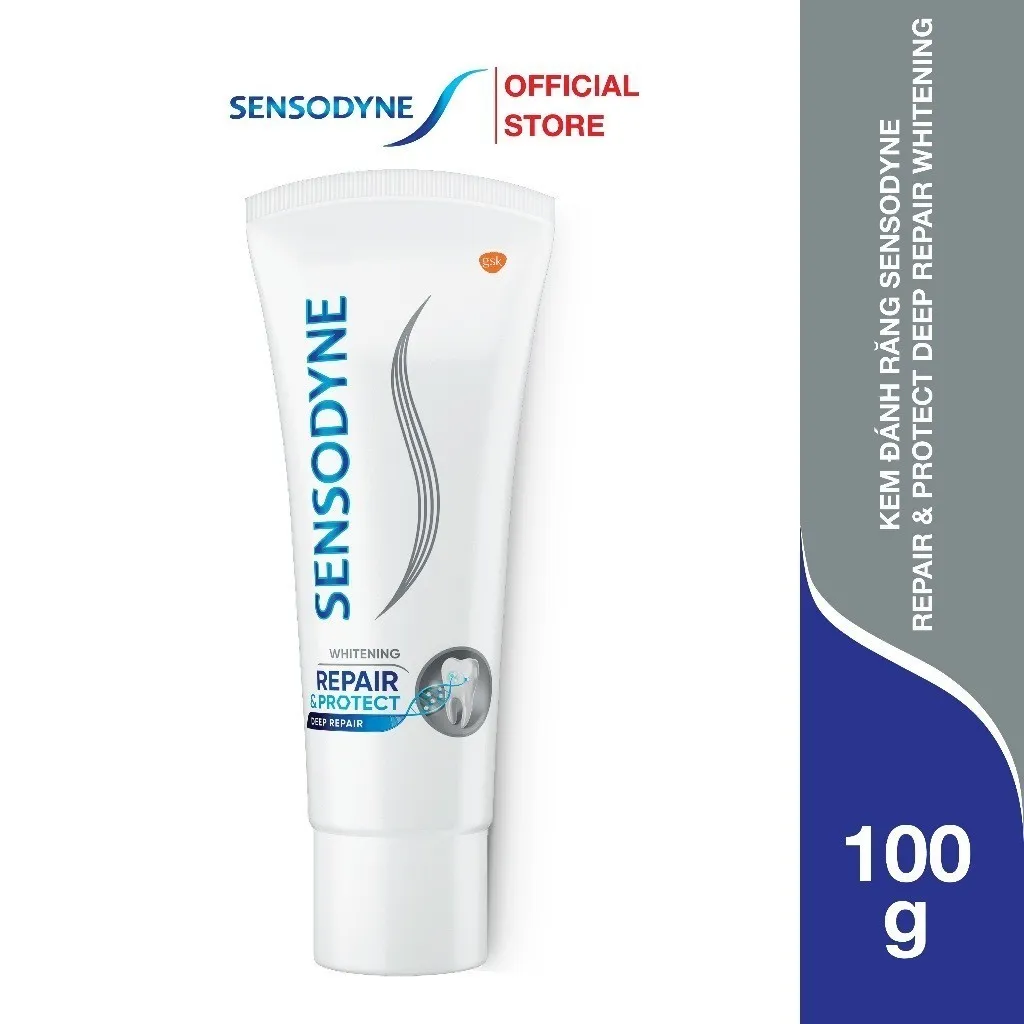 Ảnh Bộ 4 Kem đánh răng SENSODYNE Repair & Protect Deep Repair Whitening 100g phục hồi, bảo vệ răng ê buốt và làm trắng răng 1