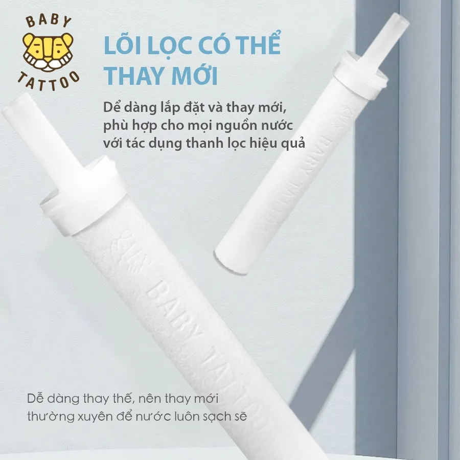 Ảnh Bộ 4 Lõi Lọc PP Cao Cấp Thay Thế Cho Vòi Sen Tắm Lọc Nước, Khử Clo Type A BABY TATTOO 3