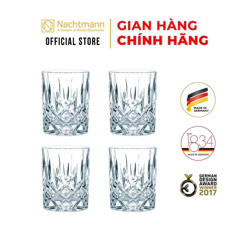 Ảnh Bộ 4 ly pha lê Nachtmann Noblesse, chính hãng Đức, an toàn cho sức khỏe, sang trọng, chống xước 1