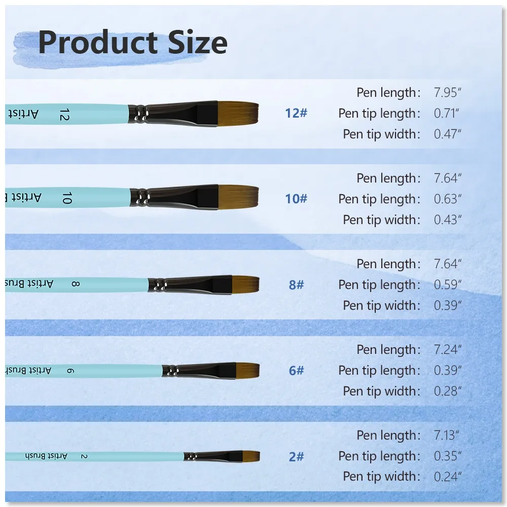 Ảnh Bộ 5/12 cọ vẽ tranh sơn dầu SEAMIART acrylic nhiều màu sắc khác nhau 4