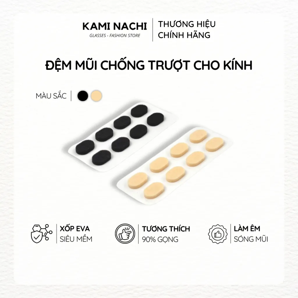Ảnh Bộ 8 miếng đệm mũi chống trượt cho kính bằng mút xốp eva siêu mềm KAMI NACHI 1