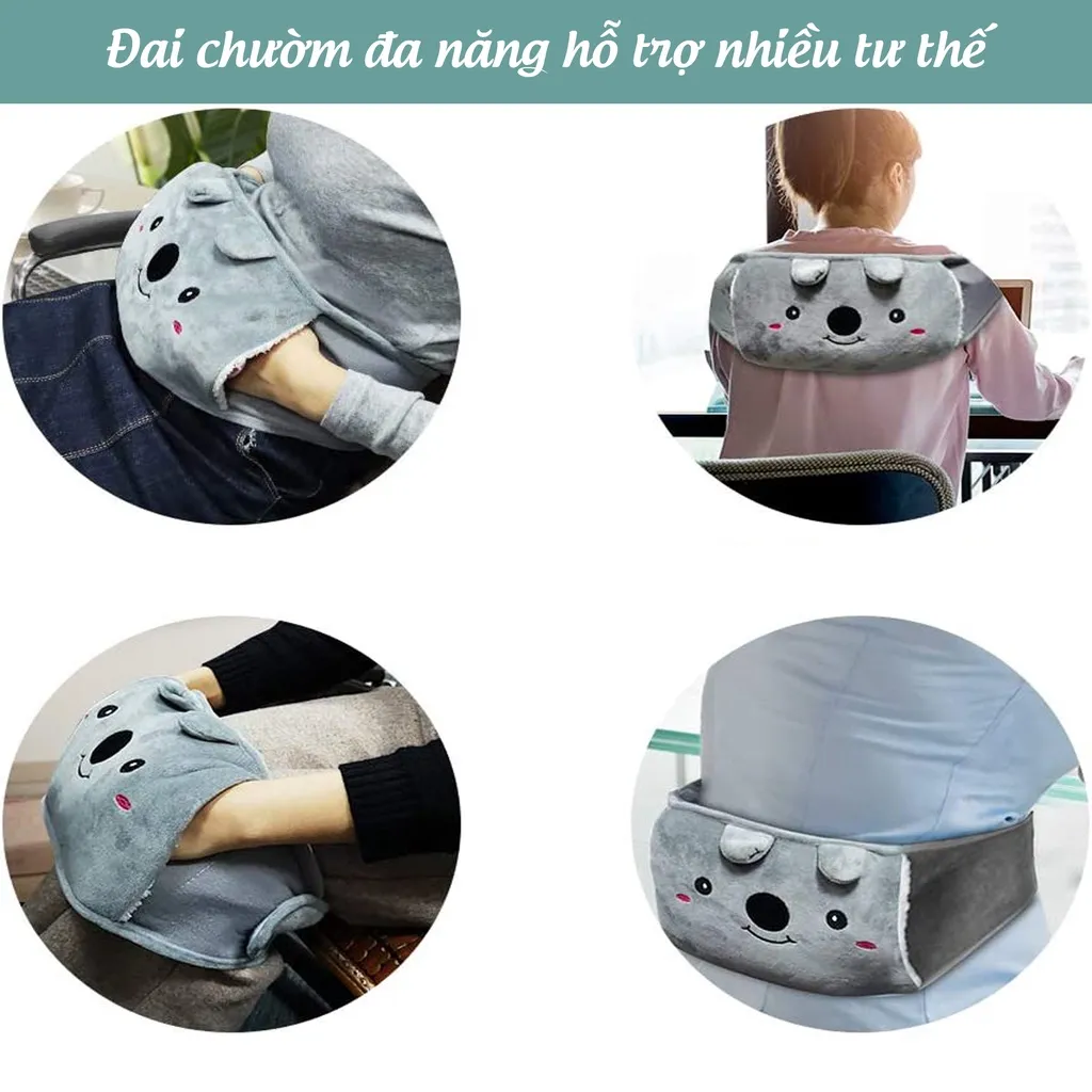 Ảnh Bộ đai túi chườm nóng lạnh đa năng Laboon chất liệu nhựa PVC 1000ml đai vải chườm bụng vai gáy thắt lưng 3