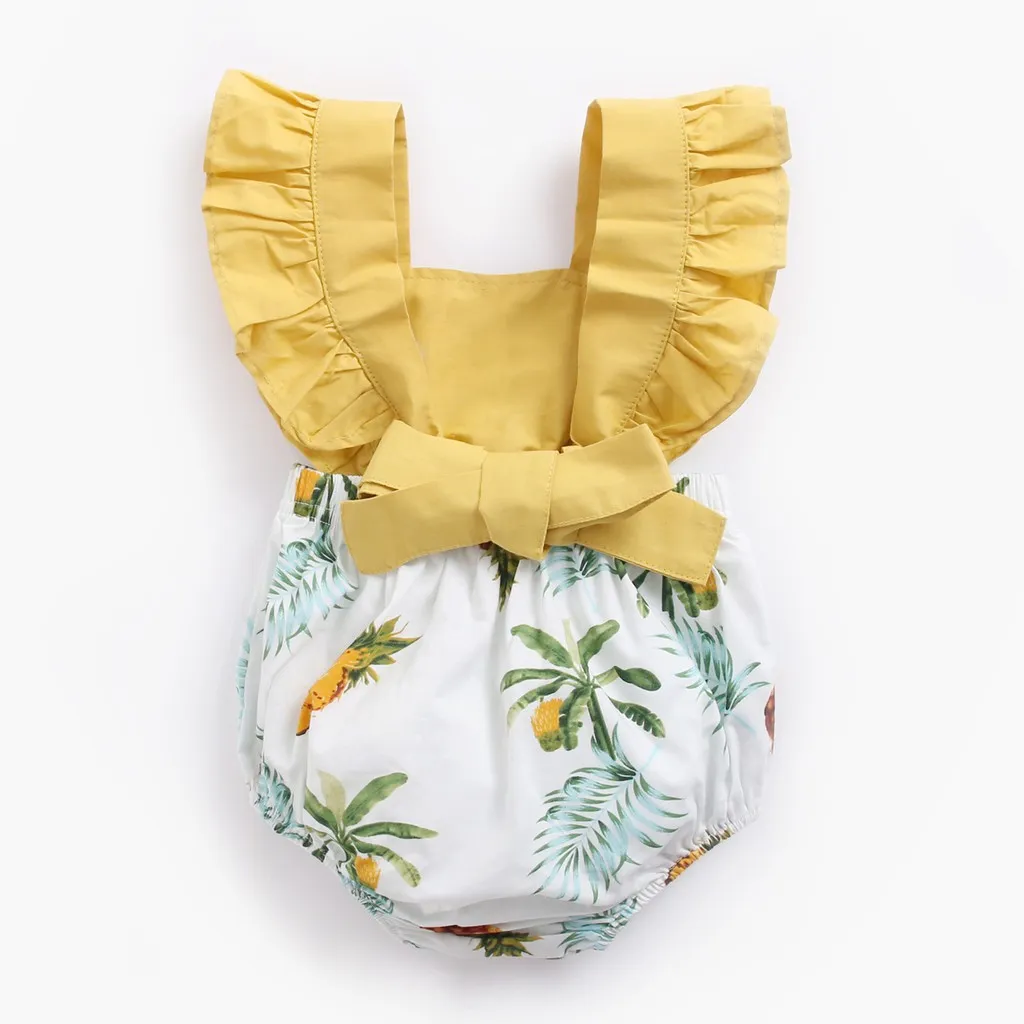 Ảnh Bộ Áo Liền Quần Sanlutoz Bằng Chất Liệu Cotton Phong Cách Thời Trang Mùa Hè In Họa Tiết Quả Dứa Dành Cho Bé Gái 2