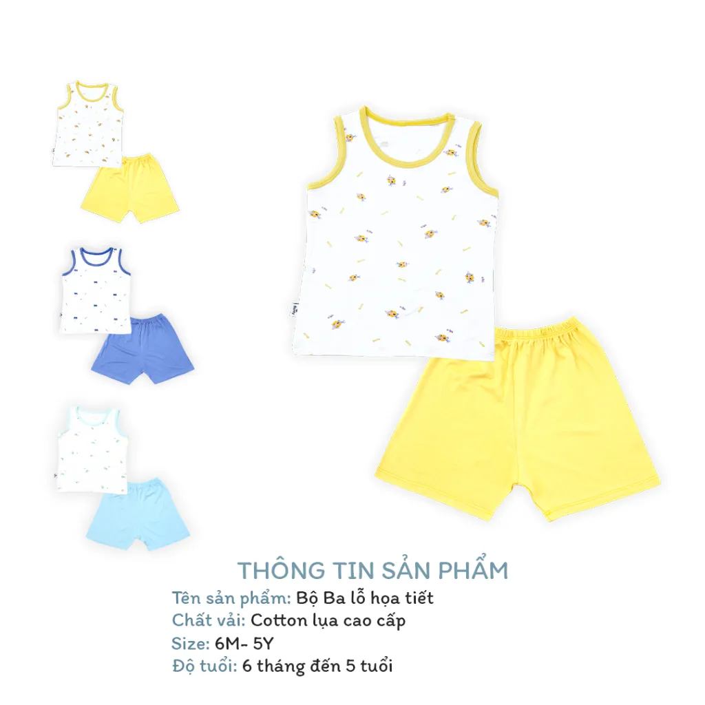 Ảnh Bộ ba lỗ quần áo trẻ em họa tiết BENTY cotton mềm mịn mát, đồ bộ trẻ em cao cấp, thoáng khí 2