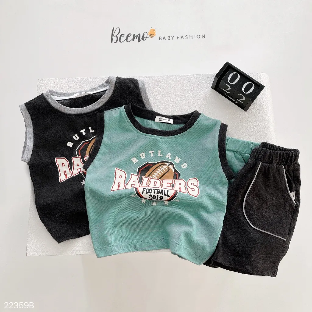 Ảnh Bộ ba lỗ thể thao cho bé trai Beemo,Chất liệu cotton mềm mịn, siêu mát, in hình quả bóng siêu đẹp, khoẻ khoắn B478 4