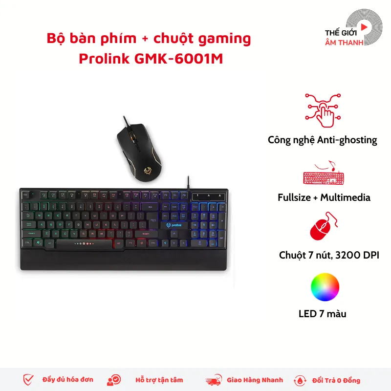 Ảnh Bộ Bàn Phím Kèm Chuột Gaming Prolink GMK-6001M - CHÍNH HÃNG STORE 1