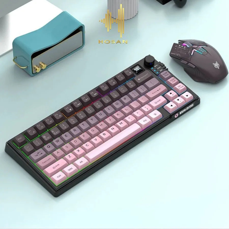 Ảnh Bộ Bàn Phím Không Dây HOSAN XUNFOX K920 Công Thái Học Có Màn Hình Hiển Thị, Nút Vặn Điều Chỉnh 1