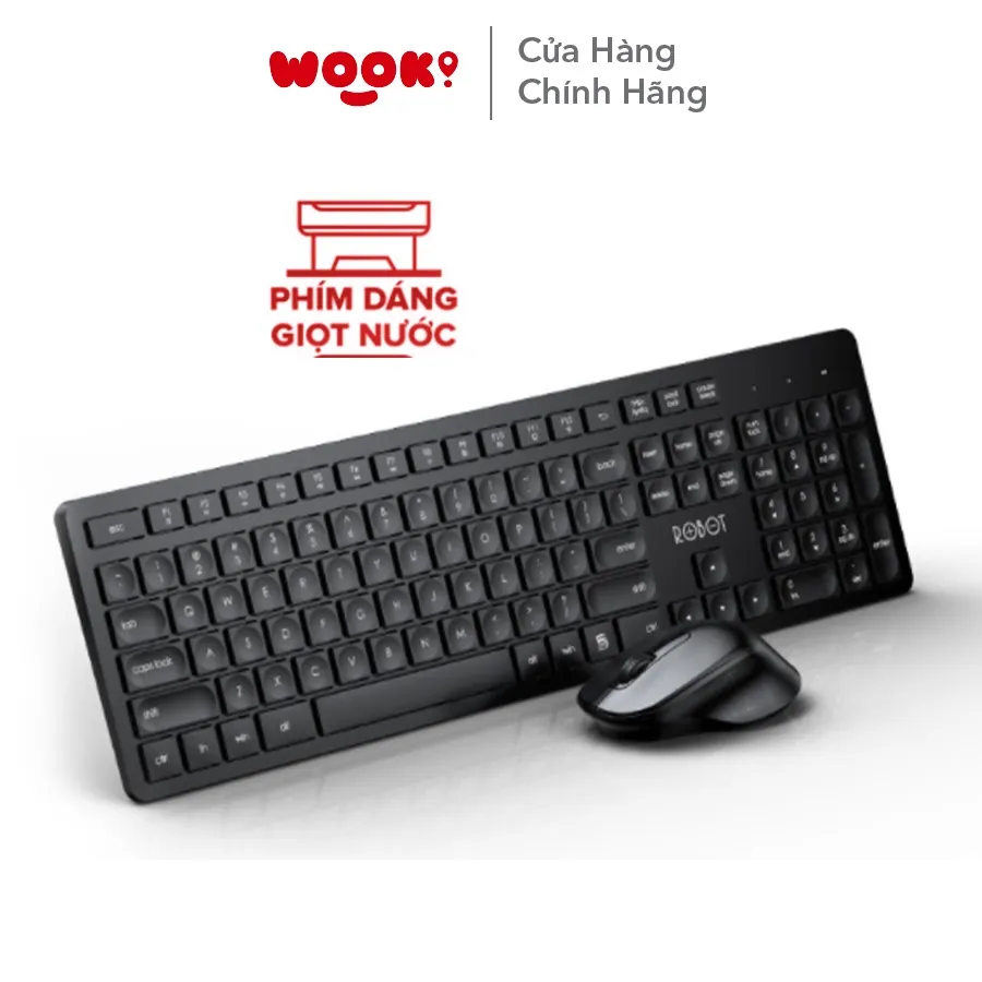 Ảnh Bộ Bàn Phím Và Chuột Tĩnh Âm Không Dây ROBOT KM4000 2.4GHz Độ Phân Giải 1600DPI Hàng Chính Hãng Bảo Hành 12 Tháng 1