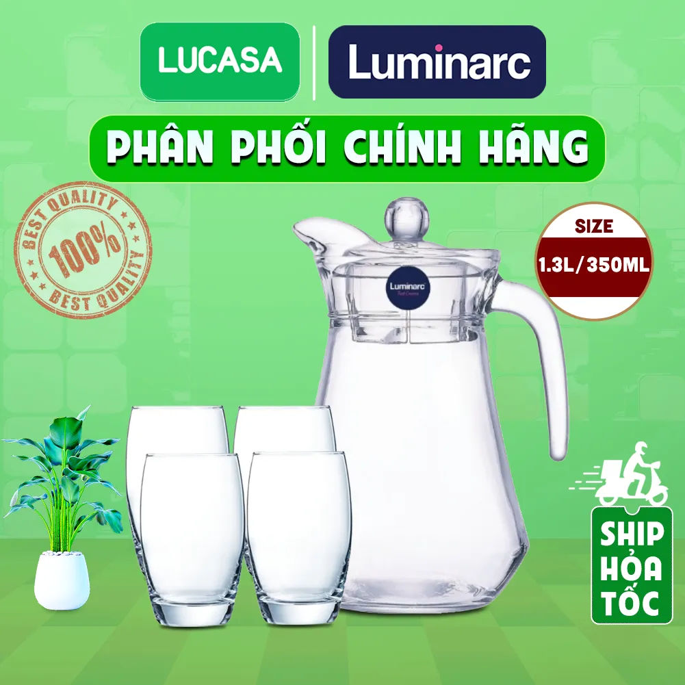 Ảnh Bộ Bình Ly Thủy Tinh Luminarc Arc Salto 5 Món 1.3L/350ml - 5L2662L2560 | Phân Phối Chính Hãng 1