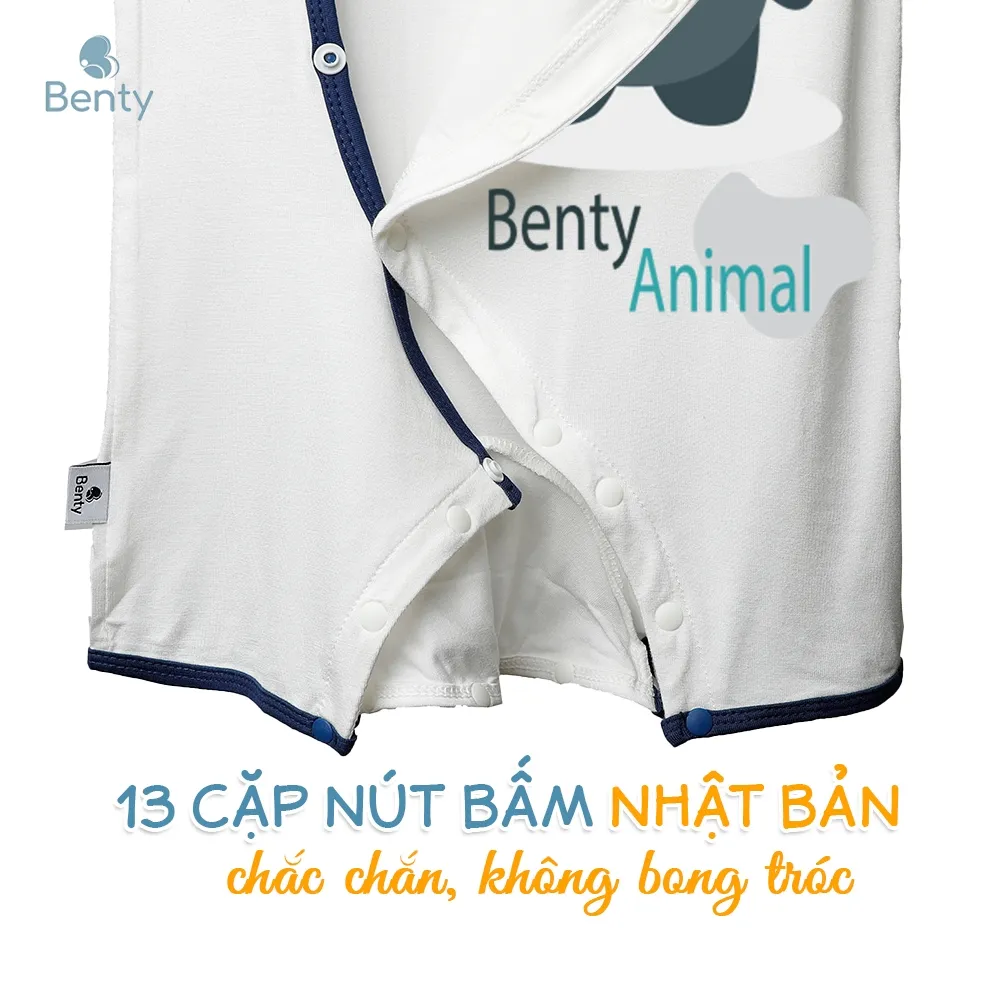Ảnh Bộ body cộc lệch in hình gấu BENTY BT018 chất liệu mềm mịn mát, bodysuit cho bé dễ thương 4
