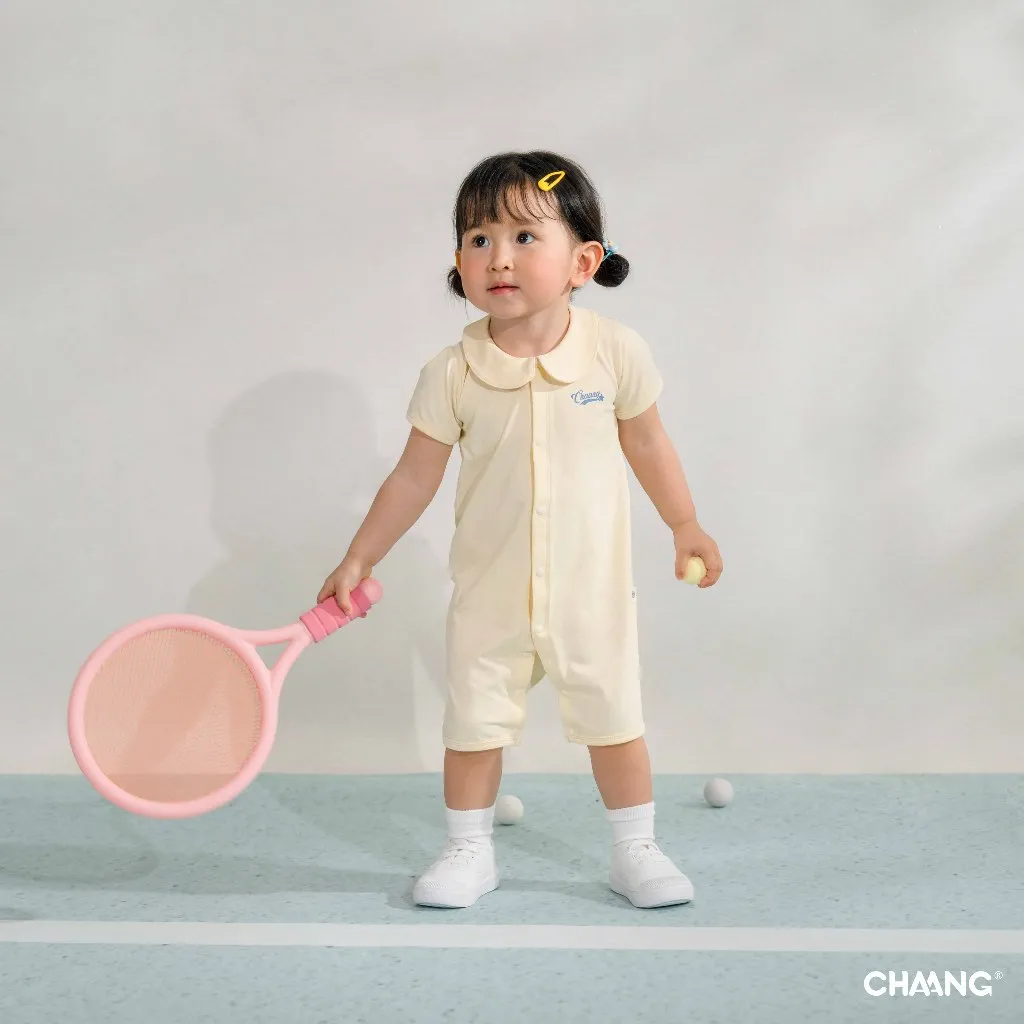 Ảnh Bộ body cộc tay cúc giữa Olympia cho bé gái và bé trai 2