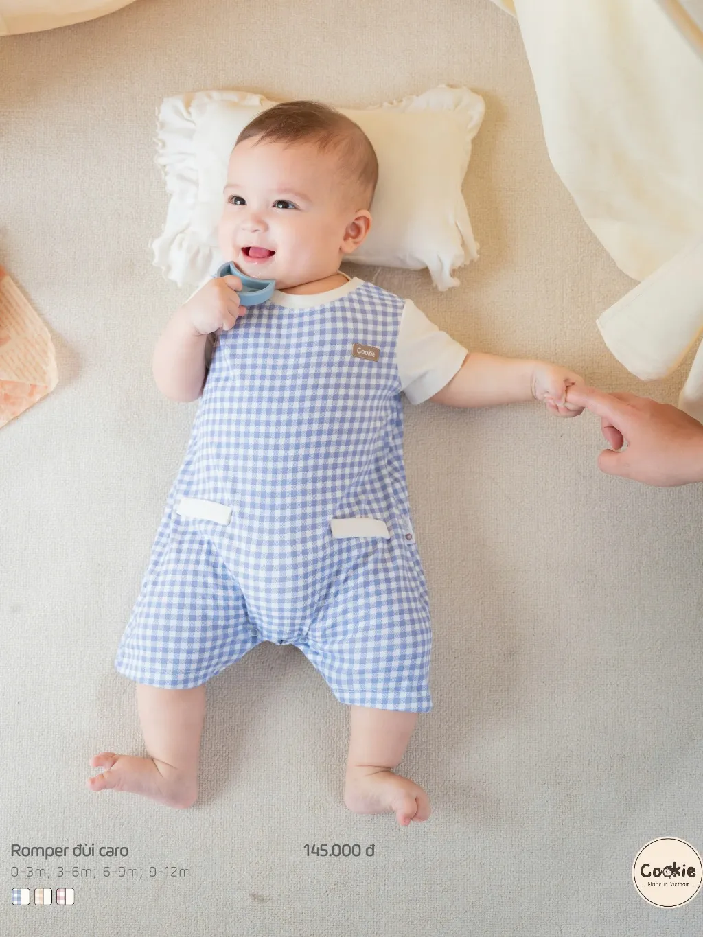 Ảnh Bộ Body Liền Thân COOKIE, Romper Đùi Caro Cho Bé Chất Cotton Từ 0 Đến 12 Tháng 2025 1
