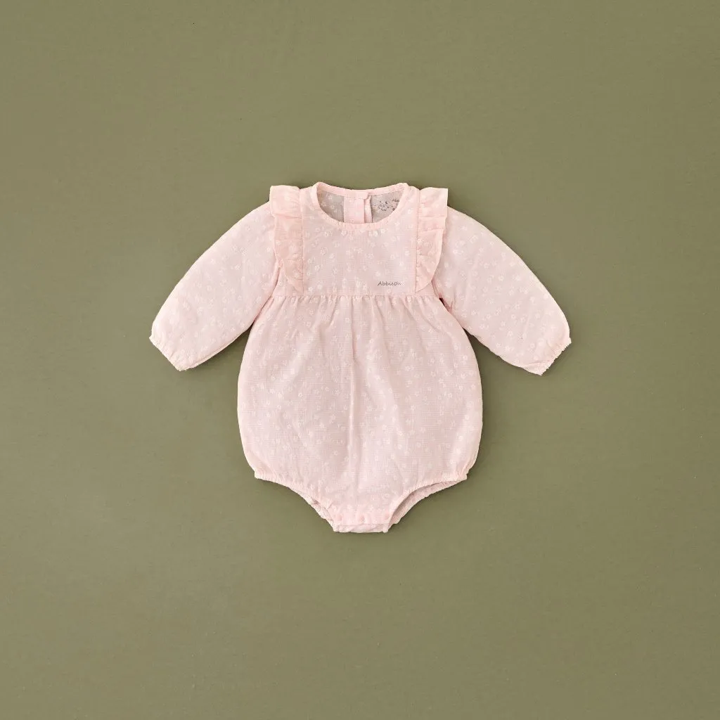 Ảnh Bộ bodysuit cho bé gái ABBIEOH hoa nhí thô cotton cổ vai bèo phong cách vintage BD257 BD654 BD655 3