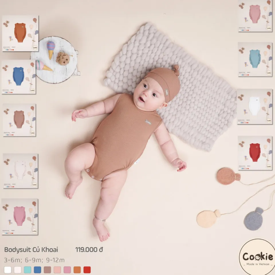 Ảnh Bộ Bodysuit COOKIE Củ Khoai Cho Bé Size Từ 3 Tháng Đến 12 Tháng 1