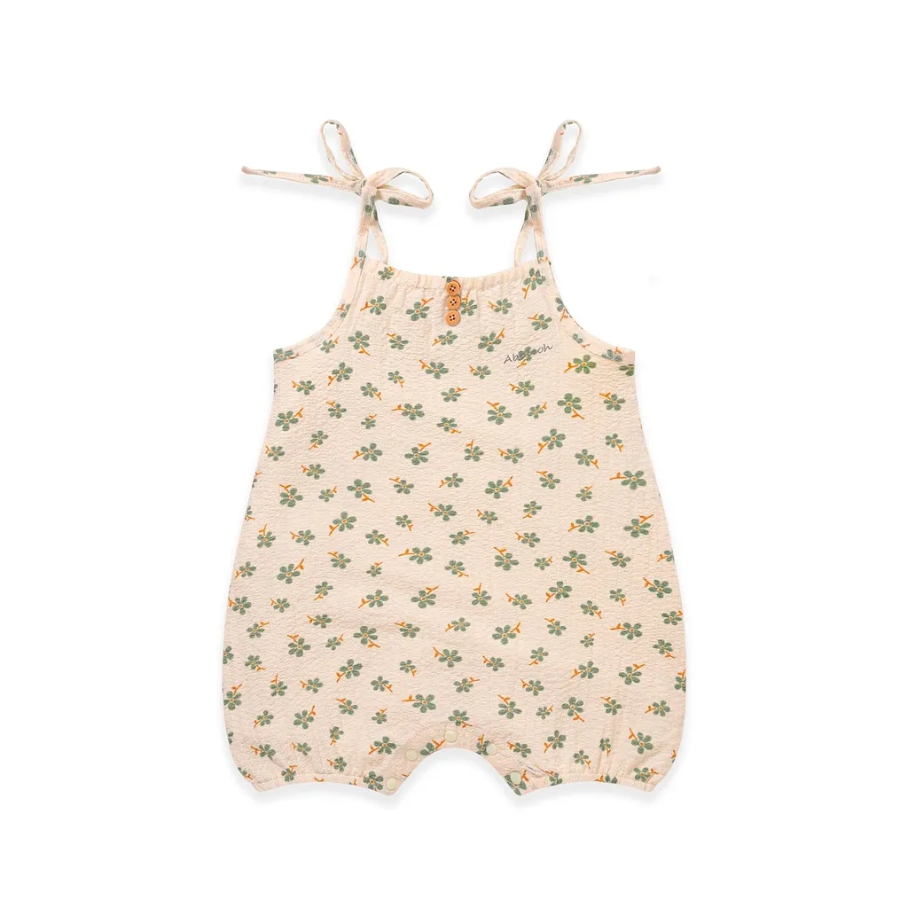Ảnh Bộ bodysuit hai dây ABBIEOH vai nơ baby đũi lạnh cho bé gái sơ sinh 0-24 Tháng BD423 BD613 BD757 4