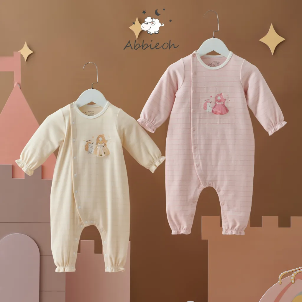 Ảnh Bộ bodysuit nỉ giữ nhiệt dài tay cotton cho bé sơ sinh ABBIEOH động vật ngộ nghĩnh 0-12 tháng BD550-572-657-667-680-676 2