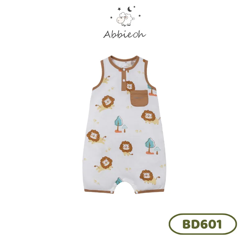 Ảnh Bộ bodysuit sát nách bé trai ABBIEOH in hình con vật cho bé 0-12 tháng BD601 BD762 2