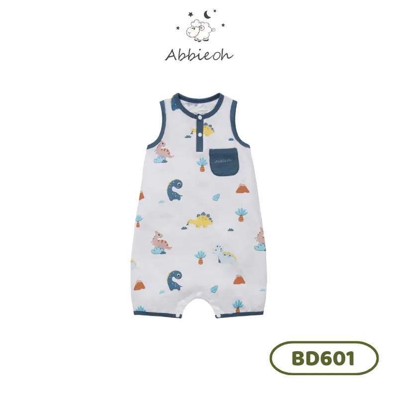 Ảnh Bộ bodysuit sát nách bé trai ABBIEOH in hình con vật cho bé 0-12 tháng BD601 BD762 3