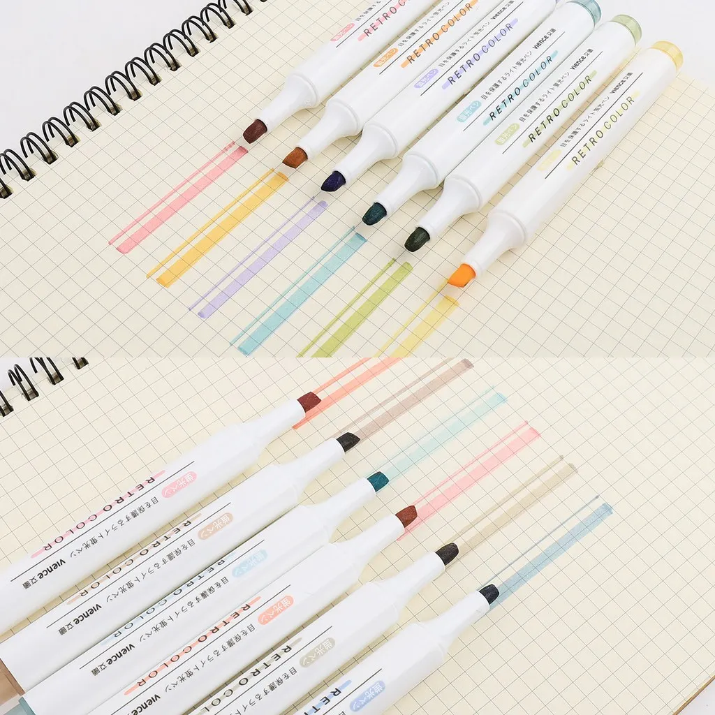 Ảnh Bộ Bút Dạ Quang 6 Màu Highlight Pastel Văn Phòng Phẩm Xinh Xắn Tiện Dụng, Bút Đánh Dấu, Bút Nhớ 3