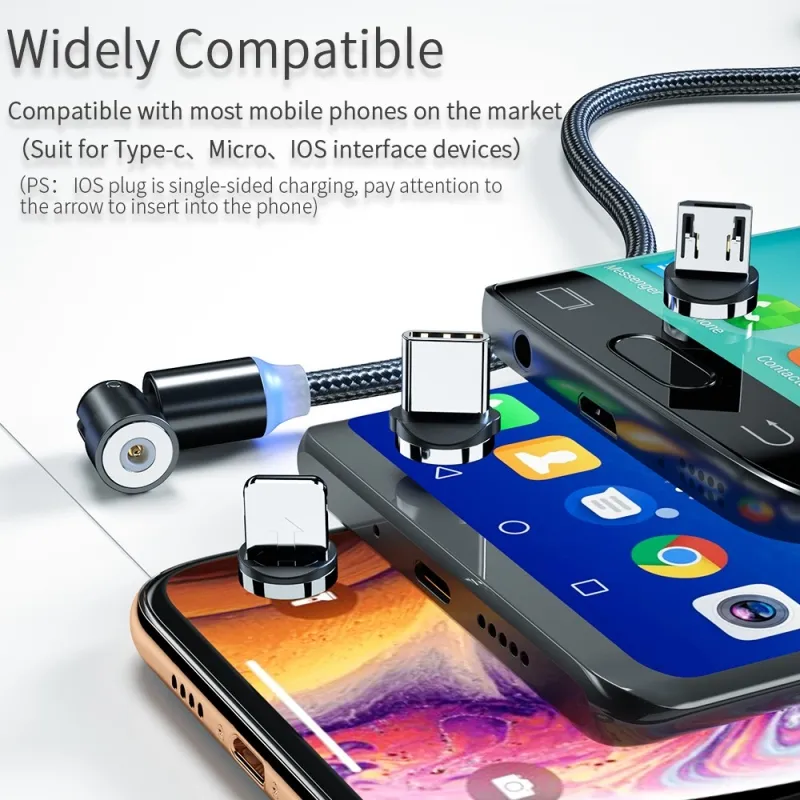 Ảnh Bộ Cáp Sạc Hdoorlink Nam Châm Cổng Usb Type C Xoay 360 Độ + Dây 180 Độ Cho IPANDROID 3
