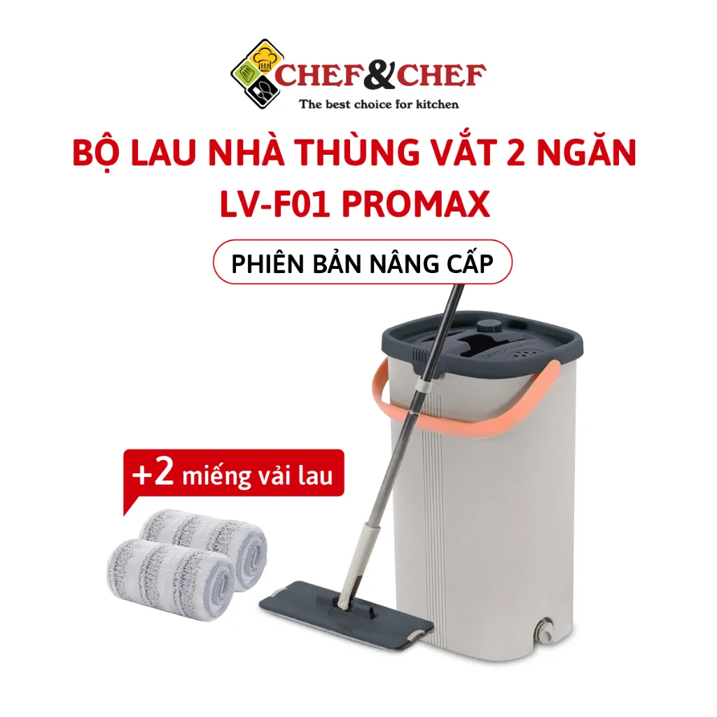 Ảnh Bộ Cây Lau Nhà CHEF&CHEF mã LV-F01 Tự Vắt, Chổi Lau Nhà Thông Minh Xoay 360 Độ Tách Nước Bẩn 2