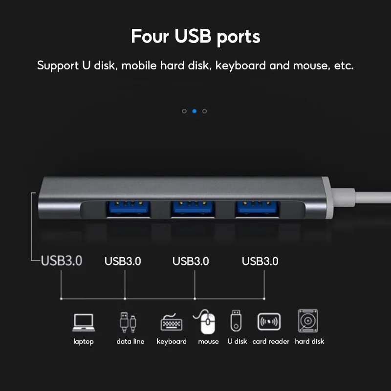 Ảnh Bộ chia 4 cổng TBTIC USB 3.0 Type c 4 trong 1 tốc độ cao cho máy tính 1