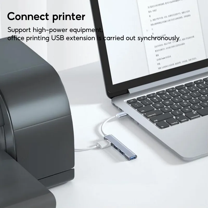 Ảnh Bộ chia 4 cổng TBTIC USB 3.0 Type c 4 trong 1 tốc độ cao cho máy tính 3