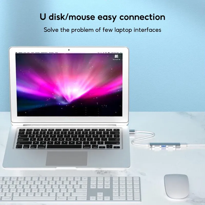 Ảnh Bộ chia 4 cổng TBTIC USB 3.0 Type c 4 trong 1 tốc độ cao cho máy tính 4