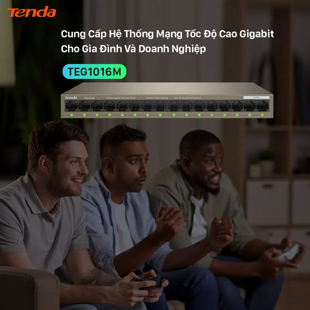 Ảnh Bộ Chia Mạng Switch Để Bàn Tenda TEG1016M 16 Cổng Ethernet 1000Mbps - Hàng Chính Hãng 3