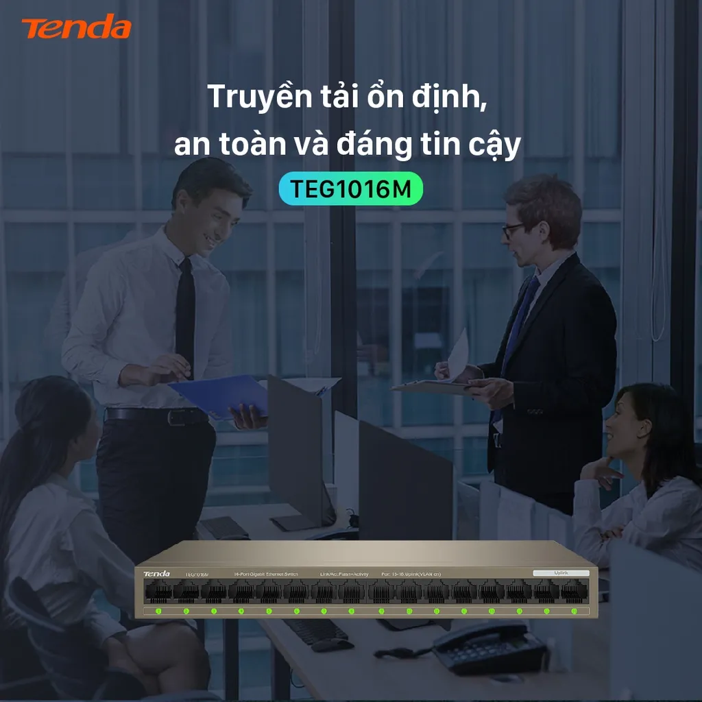 Ảnh Bộ Chia Mạng Switch Để Bàn Tenda TEG1016M 16 Cổng Ethernet 1000Mbps - Hàng Chính Hãng 4