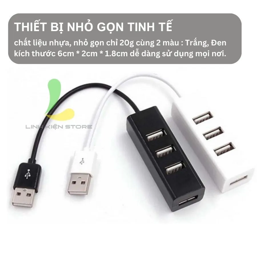Ảnh Bộ chia USB HOSAN 4 cổng USB 2.0 hình chữ nhật thiết kế nhỏ gọn tốc độ cao hỗ trợ máy tính 1