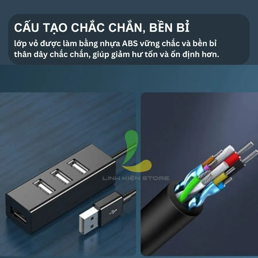 Ảnh Bộ chia USB HOSAN 4 cổng USB 2.0 hình chữ nhật thiết kế nhỏ gọn tốc độ cao hỗ trợ máy tính 2