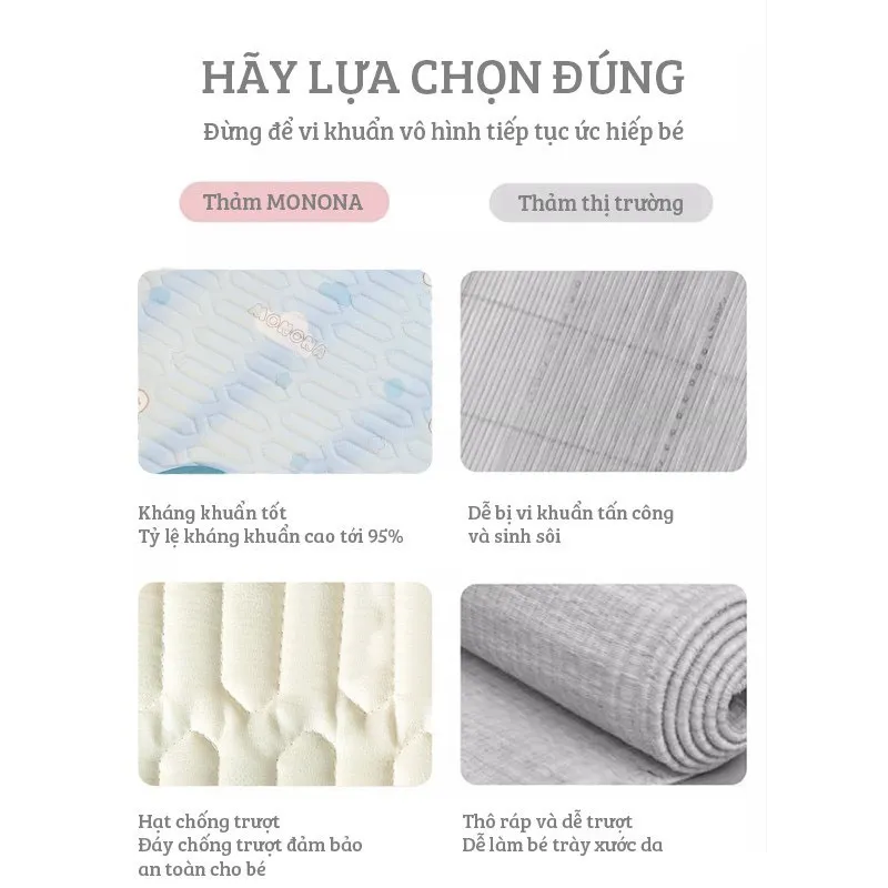 Ảnh Bộ Chiếu Điều Hòa Kèm Gối Tencel MONONA Cao Cấp, Thoáng Mát, Êm Ái An Toàn Cho Da Bé 60x120cm IQKao 3