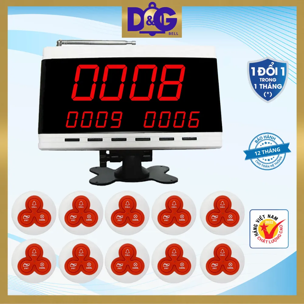 Ảnh Bộ Chuông Gọi Không Dây D&G Bell - Màn hình D0402 4 số 2 dòng Nút chống nước 1