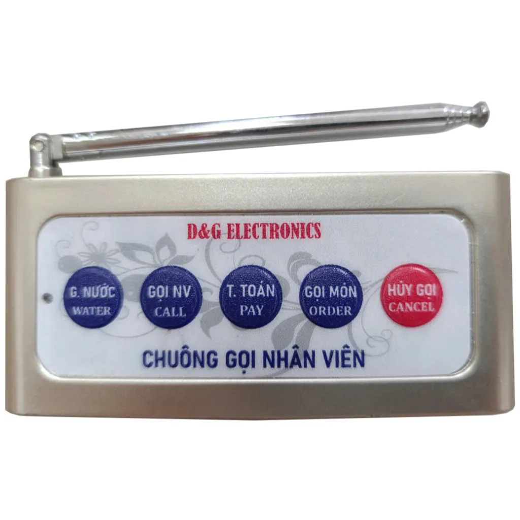 Ảnh Bộ Chuông Gọi Không Dây TIẾNG VIỆT D&G Bell - Màn hình D0402 4 số 2 dòng Nút khoảng cách xa 150m 4