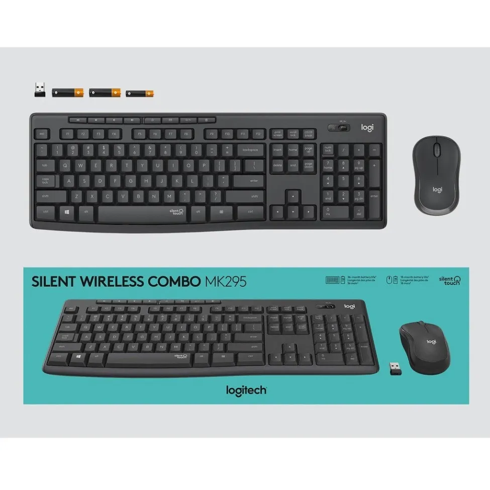 Ảnh Bộ chuột phím không dây Logitech MK295 Silent / MK345/ MK235/ MK545/ MK240 - Chính hãng 3