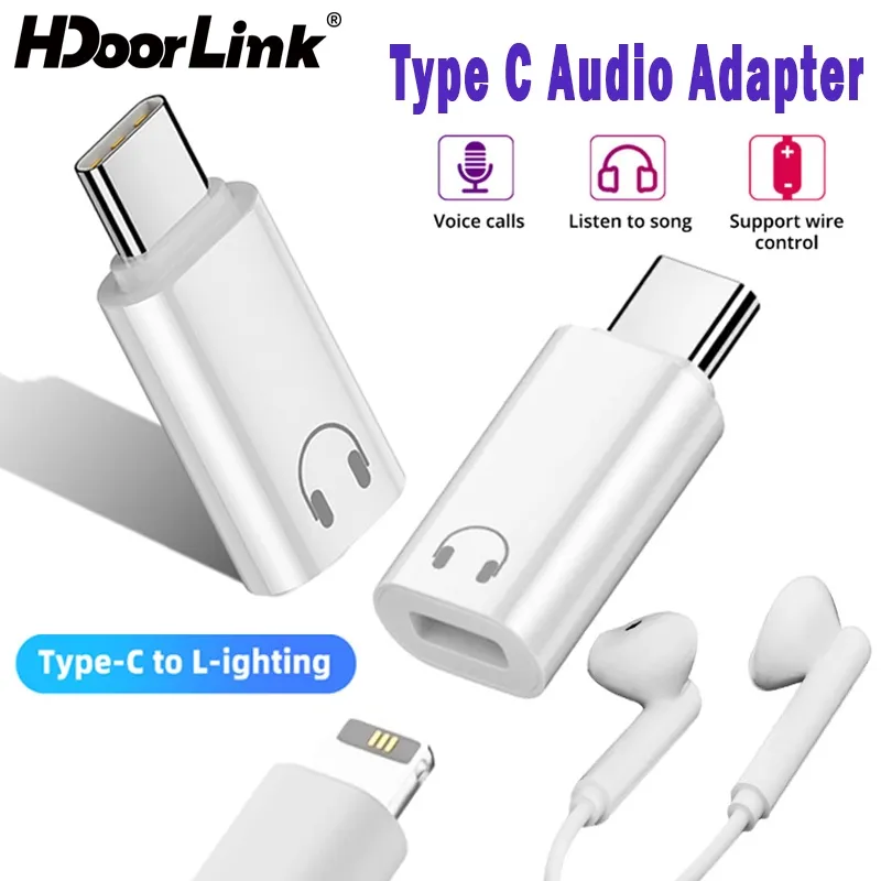Ảnh Bộ chuyển đổi âm thanh tai nghe HdoorLink Type C sang IOS 16 15 USB C Nam sang IOS Nữ Bộ chuyển đổi tai nghe 1