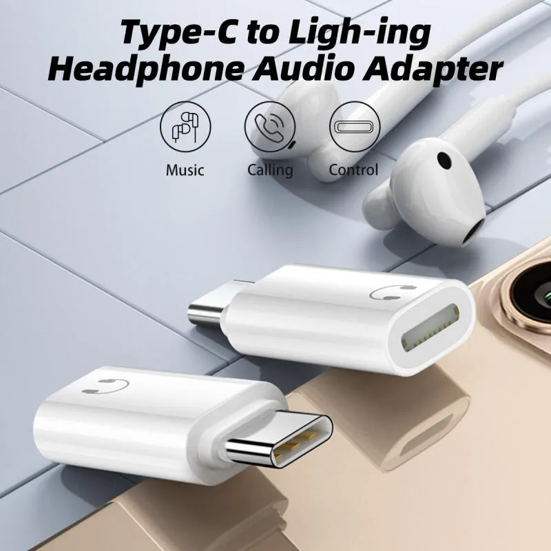 Ảnh Bộ chuyển đổi âm thanh tai nghe HdoorLink Type C sang IOS 16 15 USB C Nam sang IOS Nữ Bộ chuyển đổi tai nghe 2