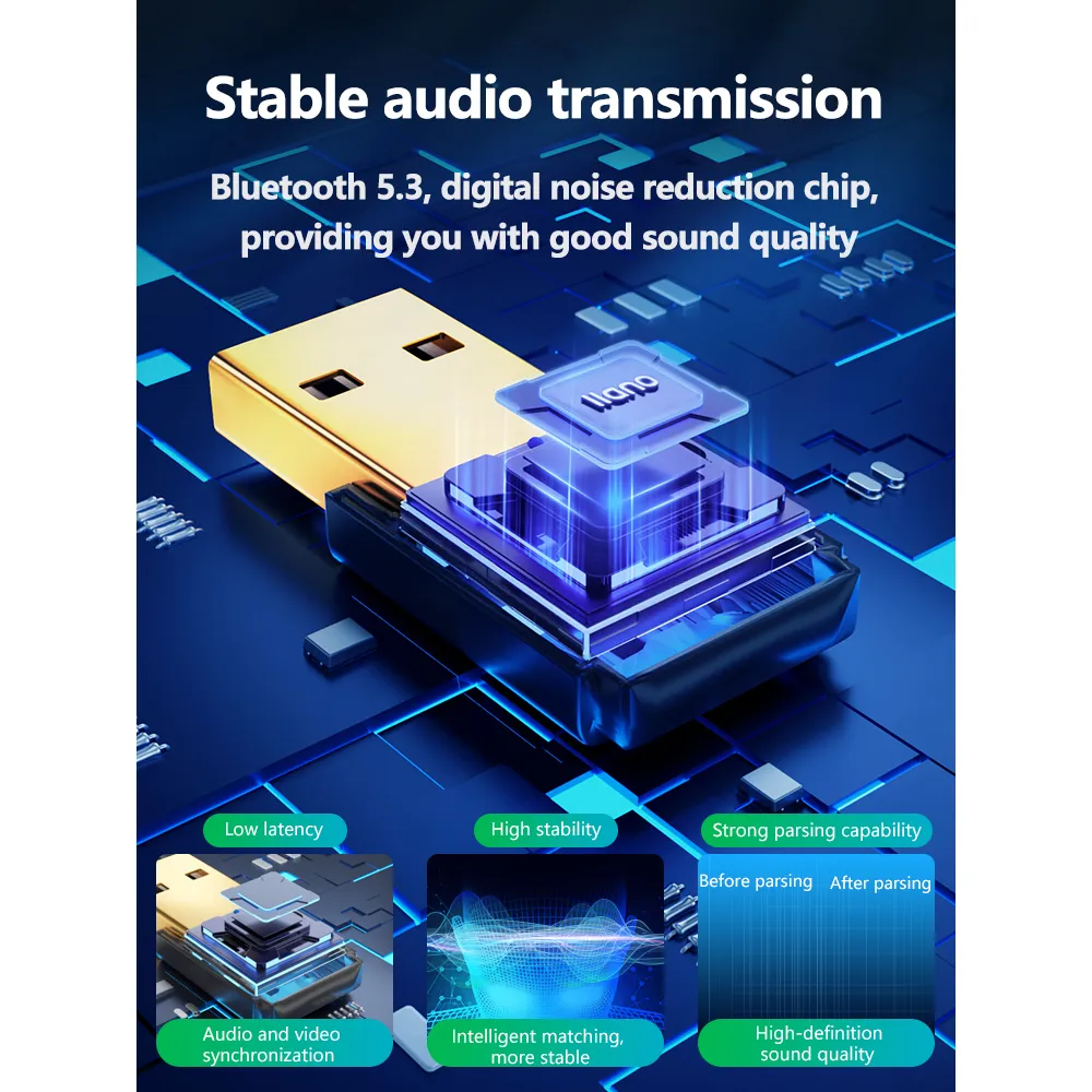 Ảnh Bộ chuyển đổi USB bluetooth 5.3 LLANO thích hợp cho Switch / PS5 / PS4 4