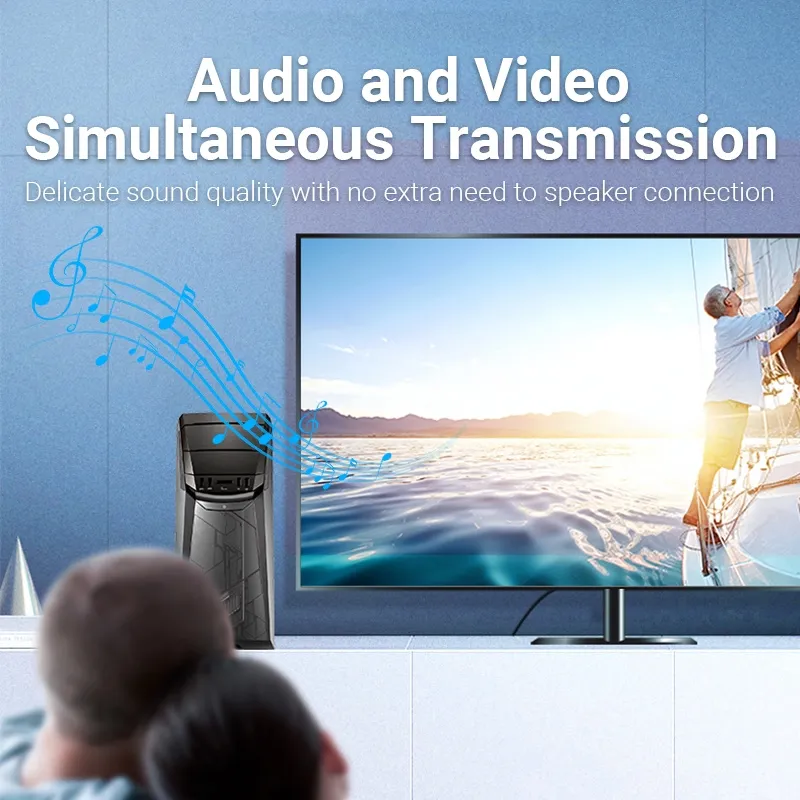 Bộ Chuyển Đổi Vention DP Sang HDMI 1080P 60Hz Mạ Vàng - Kết Nối PC/Laptop DP Với Màn Hình HDMI