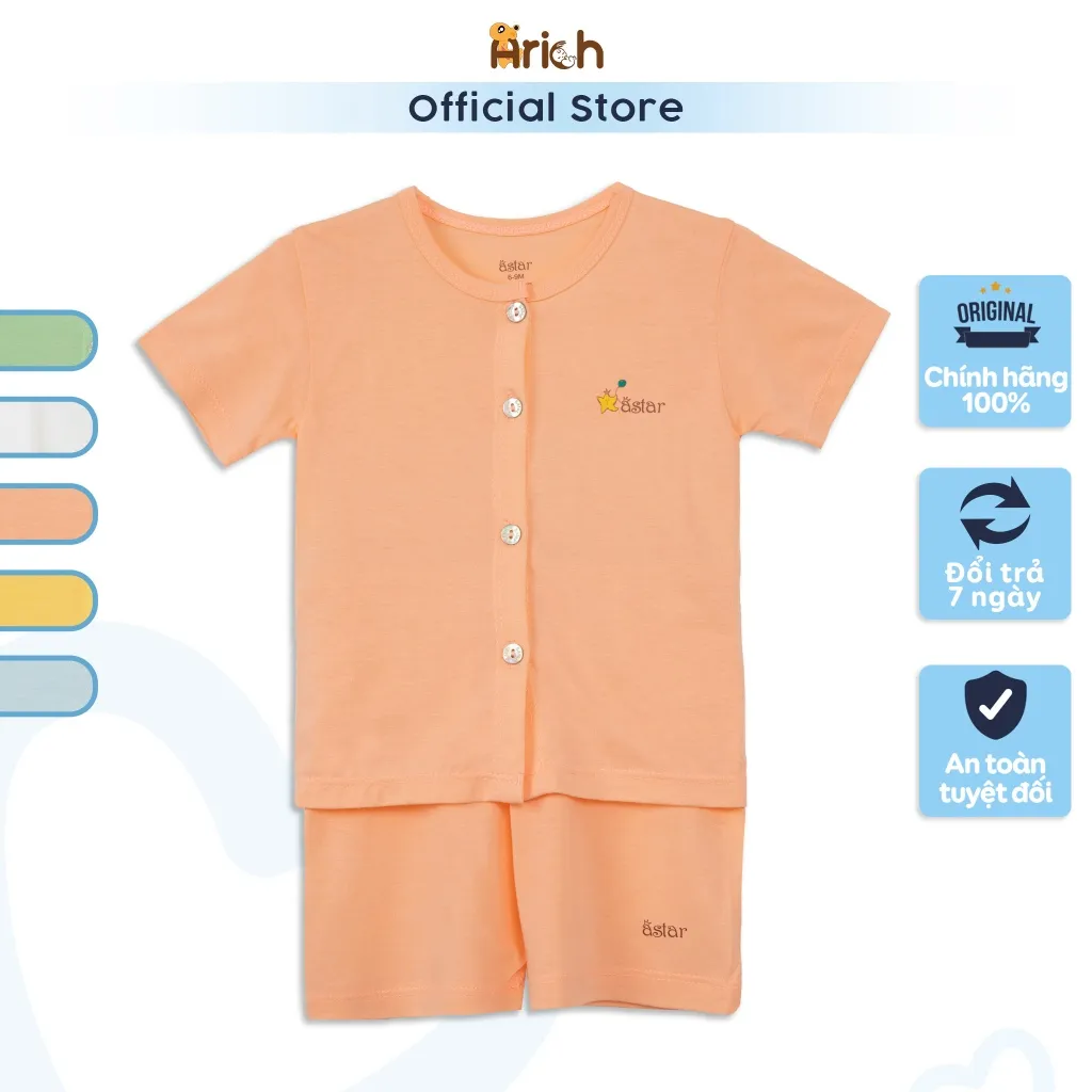 Ảnh Bộ cộc tay cài thẳng Astar vải sợi tre organic cho bé trai, bé gái 3