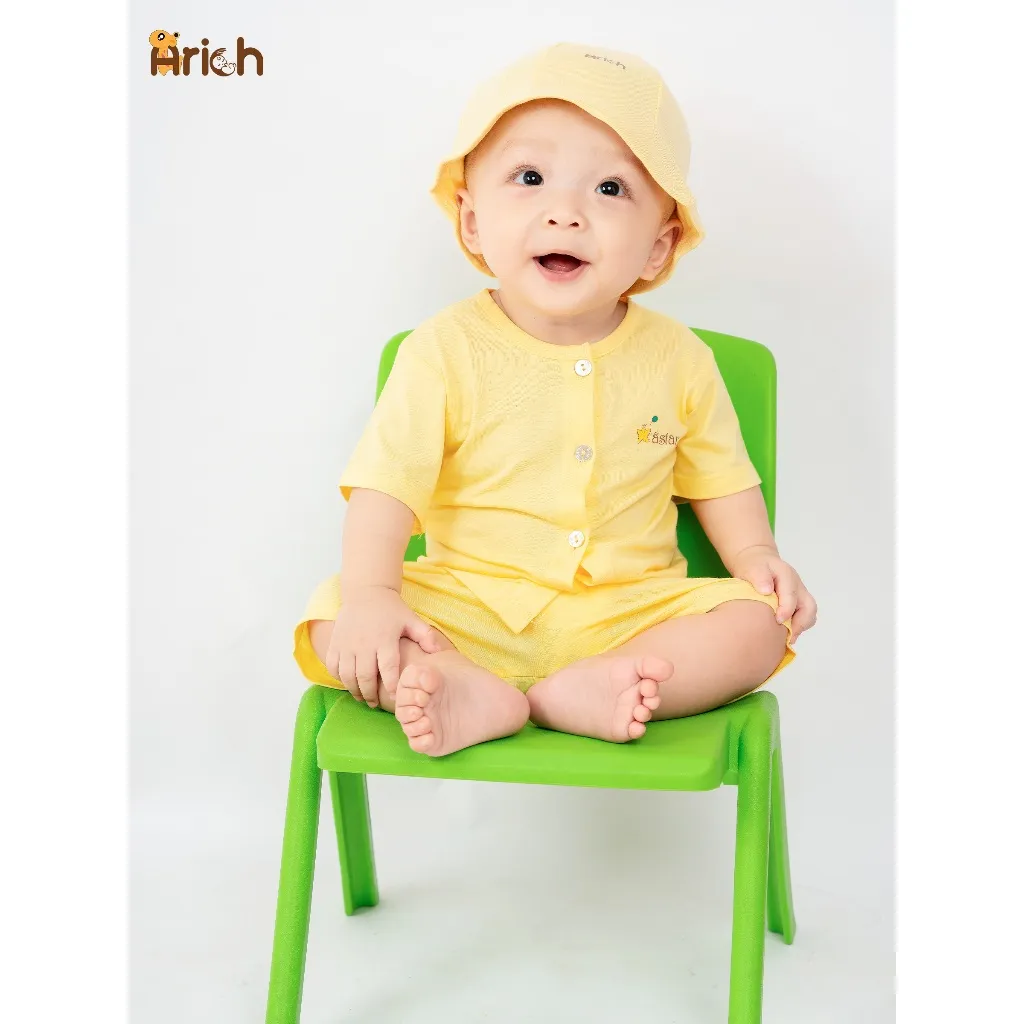 Ảnh Bộ cộc tay cài thẳng Astar vải sợi tre organic cho bé trai, bé gái 4