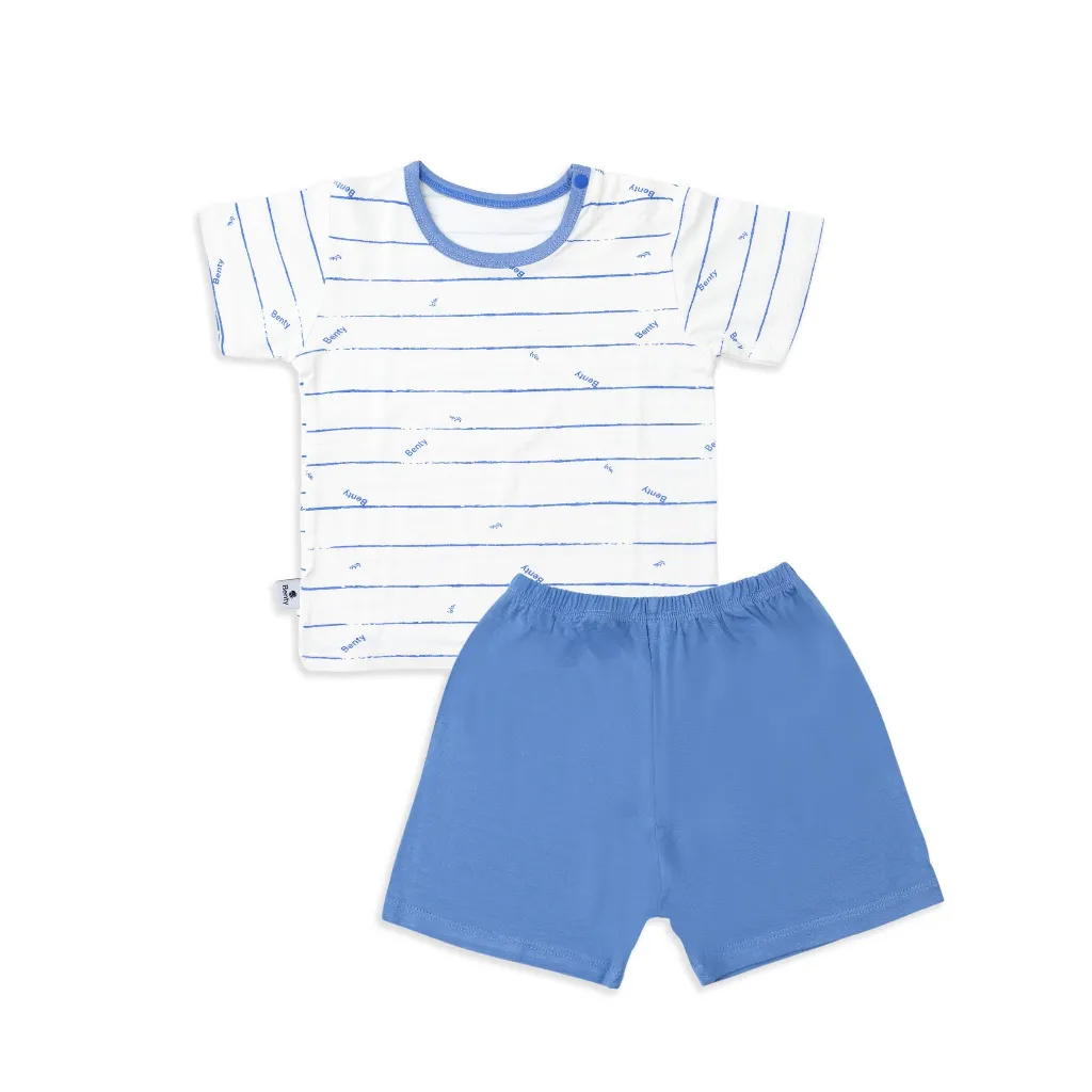 Ảnh Bộ cộc tay cài vai sọc BENTY cotton co giãn an toàn da bé , quần áo trẻ em mềm mịn thấm hút mồ hôi 3