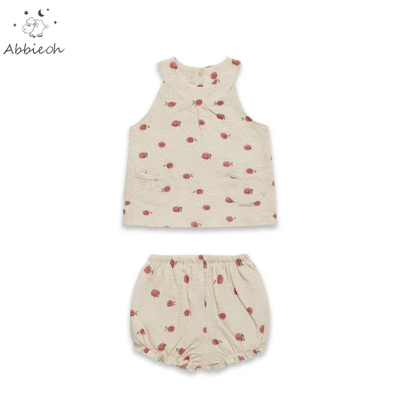 Ảnh Bộ cộc tay cotton sát nách ABBIEOH cách điệu thoáng mái cho bé gái 6-24M BO501 BO523 BO765 4