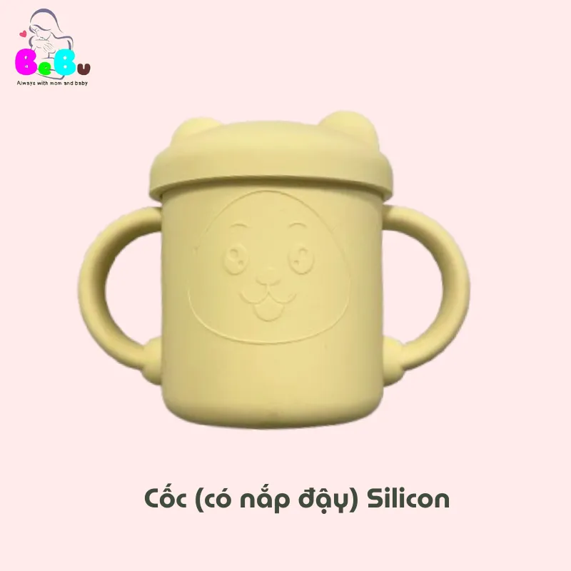 Ảnh Bộ Cốc uống Silicon và Ống hút Silicon BeBu cho bé 2
